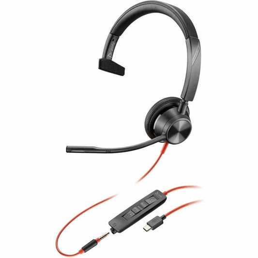 8M3U4AA#ABA - Plantronics Poly Blackwire 3315 Headset +USB-C/A Adapter TAA