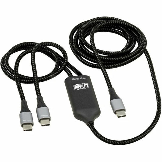 U420P-2X6-100W - Tripp Lite USB-C M/2xM 100W PD Charging Cable/Splitter
