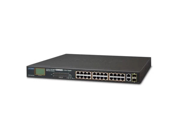 FGSW-2622VHP - Planet 24-Port 10/100TX 802.3at PoE + 2-Port Gigabit TP SFP Combo