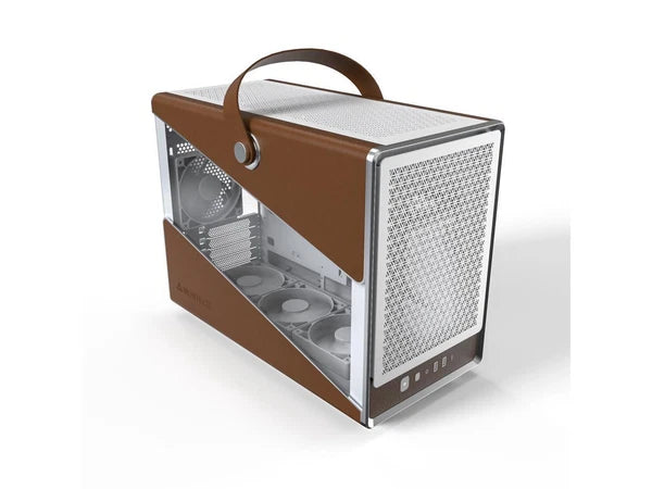 HERITAGEWHITE - Montech White Steel Leather Tempered Glass Micro ATX Mini