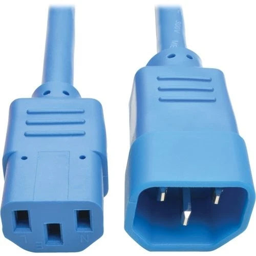 P005-002-ABL - Tripp Lite 2ft Heavy Duty Power Extension Cord 15A 14 AWG C14 C13 Blue 2'