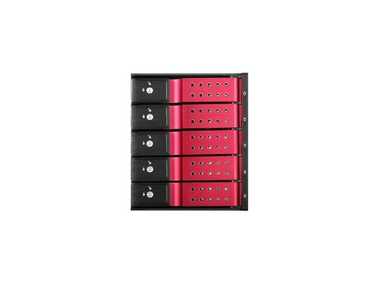 BPN-DE350HD-RED - iStarUSA Trayless 3 x 5.25" to 5 x 3.5" 12Gb/s HDD Hot-swap Rack