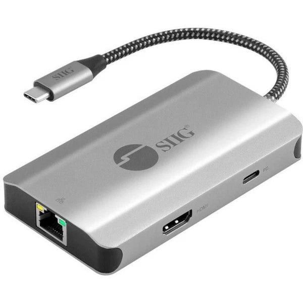 JU-H30L11-S1 - SIIG 5-in-1 USB C Hub 4K 30Hz HDMI Output/Ethernet 1Gbps/ 2X USB-A 5Gbps/ PD