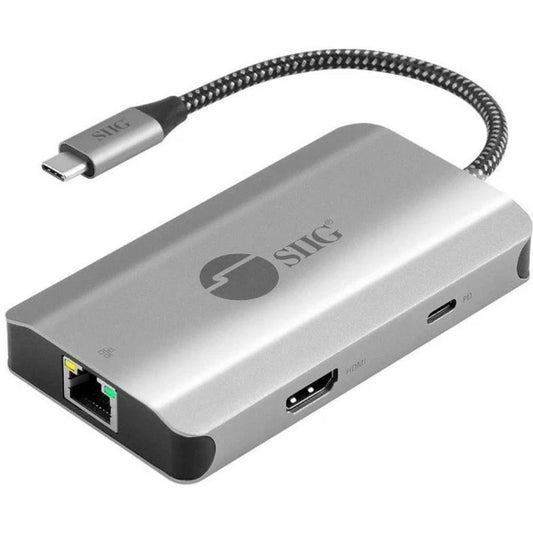 JU-H30L11-S1 - SIIG 5-in-1 USB C Hub 4K 30Hz HDMI Output/Ethernet 1Gbps/ 2X USB-A 5Gbps/ PD