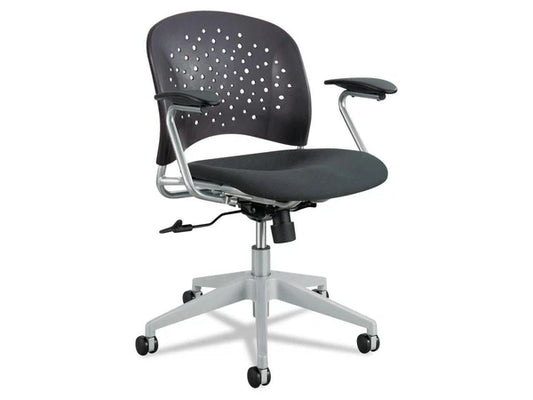 SAF6803BL - Safco REVE Series Task Chair Round Plastic Back Polyester Seat Black Seat/back