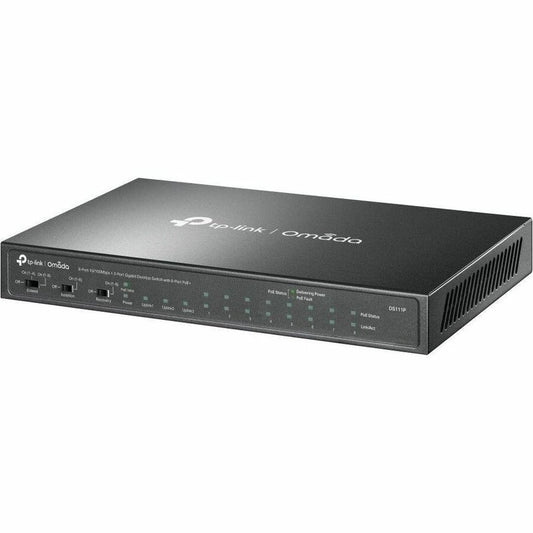 DS111P - TP-Link Omada 8-Port 10/100Mbps + 3-Port Gigabit Unmanaged Desktop Switch