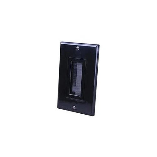 120818X - Vanco Decor Style Brush Wall Plate 1 Gang Blk