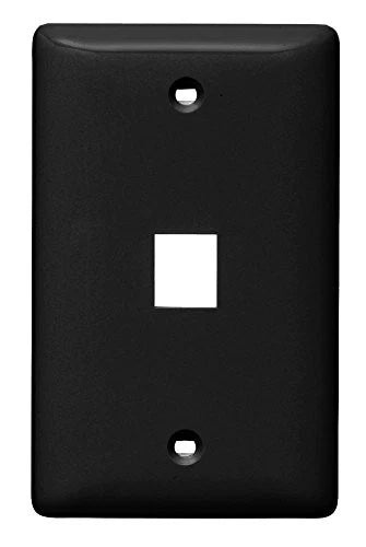 NSP11BK - Hubbell Multimedia Wall Plate Standard Size Rear-loading 1 Gang 1 Port
