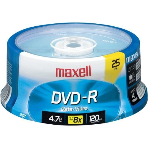 635052-DVDR25S - Maxell 635052 DVDr25s 4.7GB DVD-r 16x 25-ct Spindle maxell Mxldvdr/25