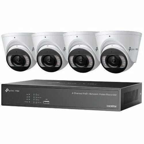 VIGINK4PT44252T - TP-Link VIGI 4MP Full-Color Turret IPC & 4 Channel PoE+ NVR Kit