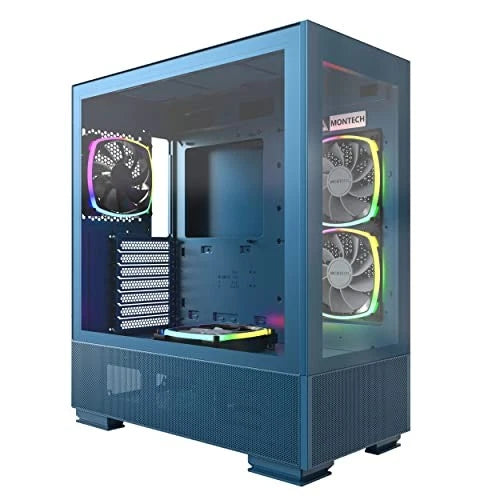 SKYTWO-BLUE - Montech SKYTWO BLUE Sky Two Dual Tempered Glass ATX Gaming Mid Tower Computer