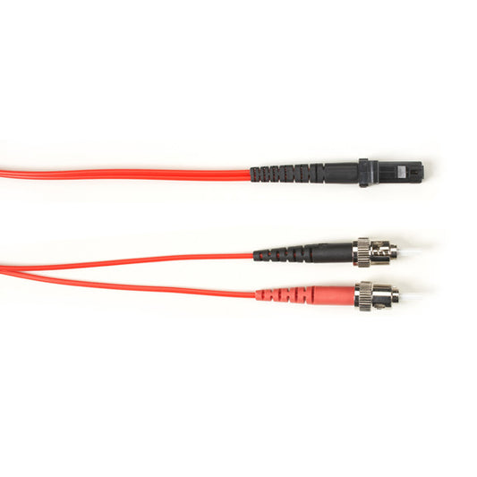 OM1 62.5/125 MULTIMODE FIBER OPTIC PATCH CABLE - OFNR PVC, ST TO MTRJ, RED, 3-M