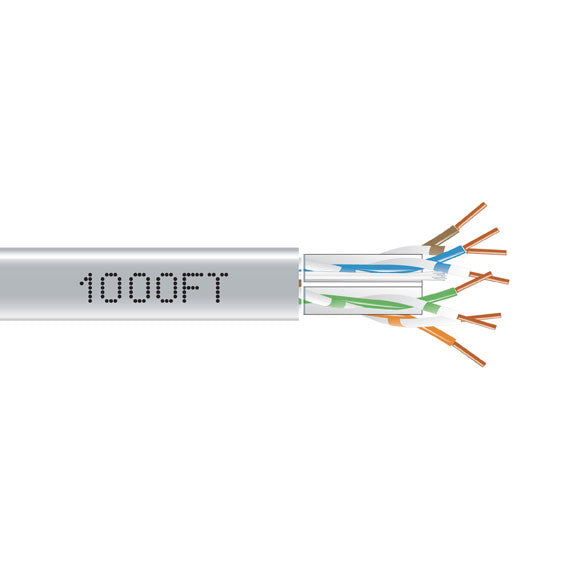 CAT6A 650-MHZ SOLID ETHERNET BULK CABLE - UNSHIELDED (UTP), CMP PLENUM, GRAY, 10