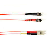 OM3 50/125 MULTIMODE FIBER OPTIC PATCH CABLE - OFNR PVC, ST TO LC, RED, 2-M (6.5