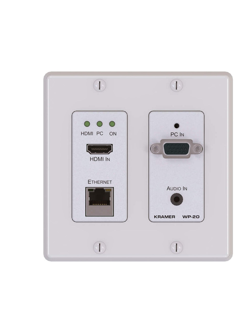 WP-20 - Kramer Electronics WP 20 IS A HIGH-PERFORMANCE, 4K, MULTI-FORMAT, WALL-PLATE SWITCHER AND TRANSMITT