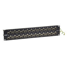 CAT6A STAGGERED FEED-THROUGH PATCH PANEL - 2U, SHIELDED, 48-PORT, GSA, TAA