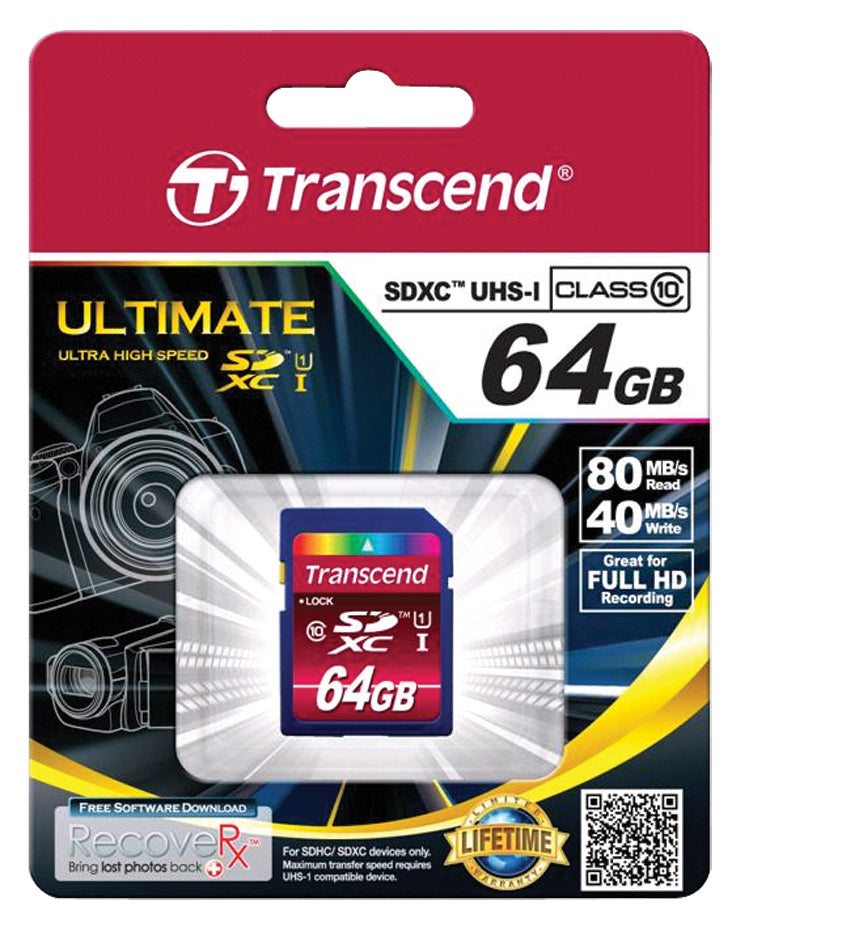 TS64GSDXC10 - Transcend TRANSCEND 64GB SDXC CARD CLASS10