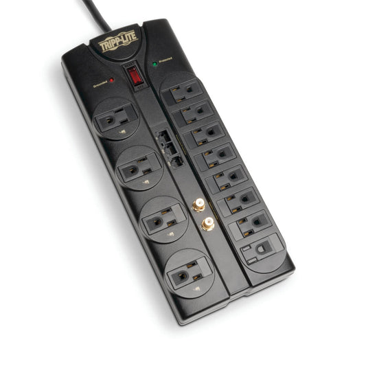 Tripp Lite TLP1208SAT surge protector Black 12 AC outlet(s) 120 V 94.5" (2.4 m)