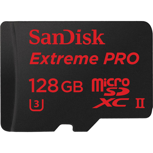 SANDISK EXTREME PRO, MICROSDXC, MEMORY CARD, 128GB, CLASS 10/UHS-II, U3, USB 3.0