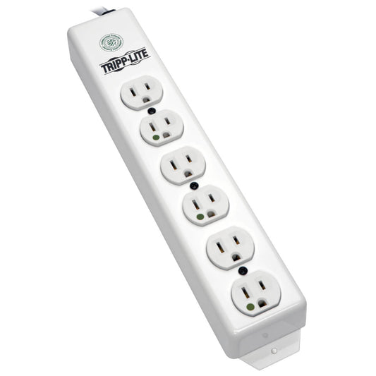 POWER STRIP MEDICAL 120V 5-15R-HG 6 OUTLET 15FT CORD METAL