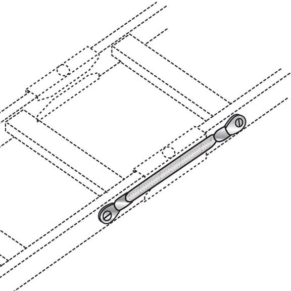 LADDER RACK GROUNDING KIT - 8' BRAIDED COPPER STRAP, GSA, TAA