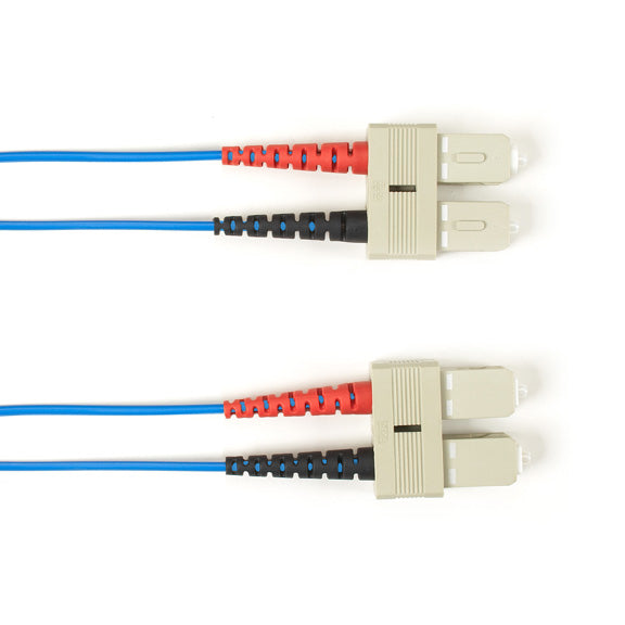 OM2 50/125 MULTIMODE FIBER OPTIC PATCH CABLE - OFNR PVC, SC TO SC, BLUE, 2-M (6.