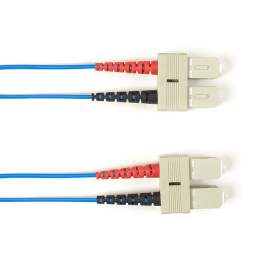 OM2 50/125 MULTIMODE FIBER OPTIC PATCH CABLE - OFNR PVC, SC TO SC, BLUE, 2-M (6.