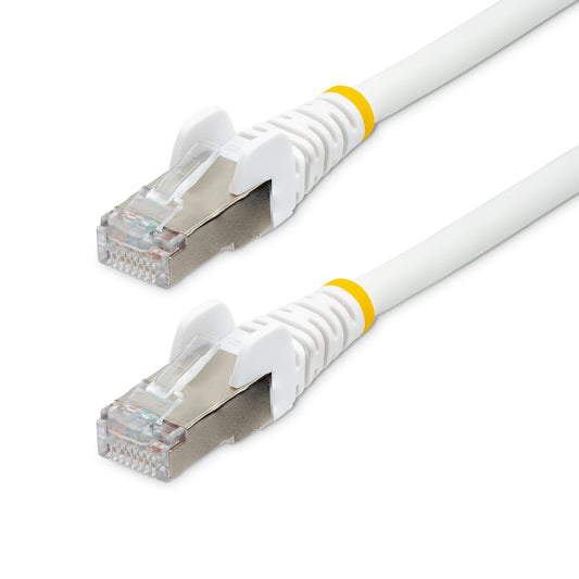 NLWH-8F-CAT6A-PATCH - StarTech.com 8FT CAT6A ETHERNET CABLE - WHITE - LOW SMOKE ZERO HALOGEN (LSZH) - 10GBE 500MHZ