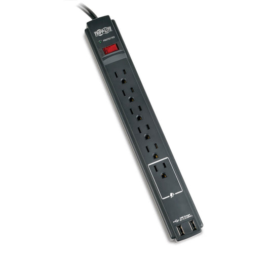 Tripp Lite TLP606USBBTAA surge protector Black 6 AC outlet(s) 120 V 72" (1.83 m)