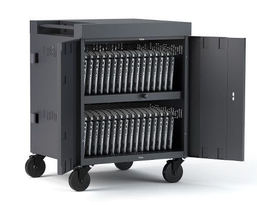 TVC32PAC-CK - Bretford CHARGING CART AC FOR UP TO 32 DEVICES W/BACK PANEL 1.4 INCH W SLOTS