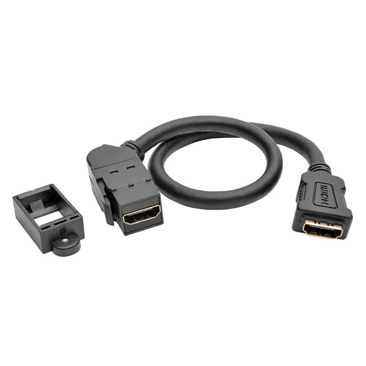 P164-001-KPA-BK - Tripp Lite 1FT HDMI COUPLER KEYSTONE PANEL MOUNT ANGLED F/F BLACK 1FT