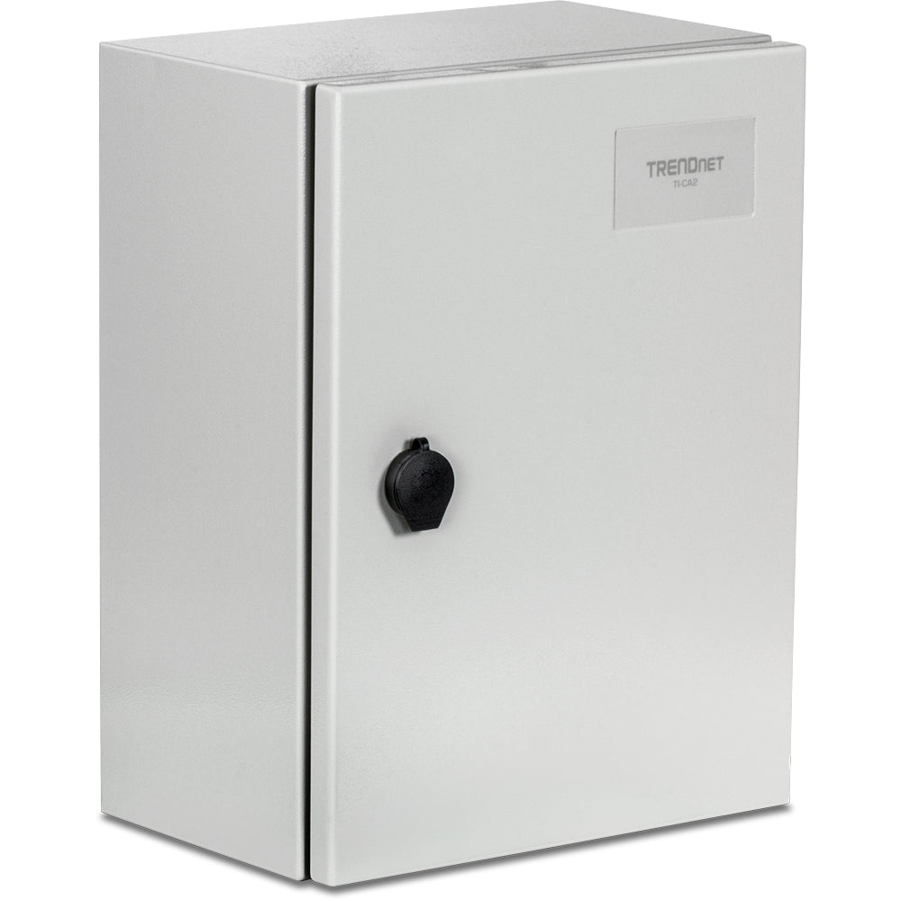 THE TRENDNET OUTDOOR IP66 STEEL ENCLOSURE WITH LOCKABLE HINGED DOOR, MODEL TI-CA