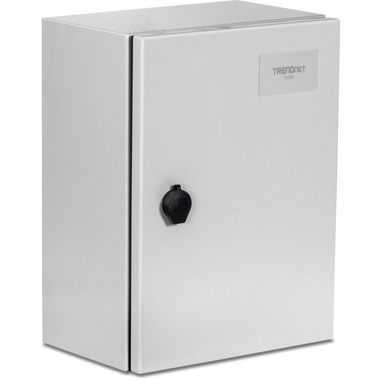 THE TRENDNET OUTDOOR IP66 STEEL ENCLOSURE WITH LOCKABLE HINGED DOOR, MODEL TI-CA