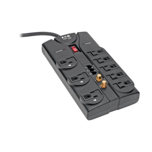 TLP-808TELTV - Tripp Lite Surge Protector Power Strip 120V 8 Outlet RJ11 Coax 8' Cord 2160