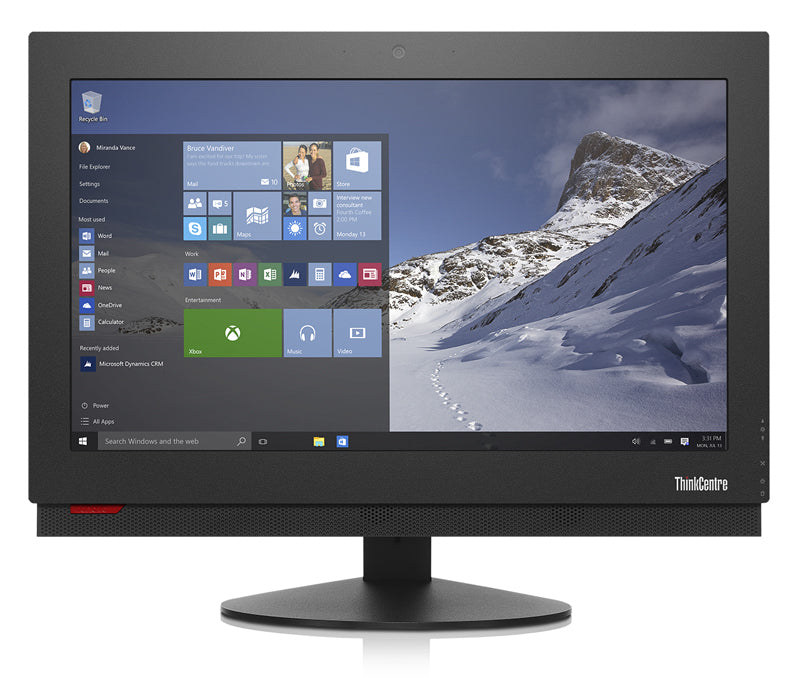 Lenovo M700z 20" 1600 x 900 pixels IntelÂ® PentiumÂ® 4 GB DDR4-SDRAM 500 GB HDD Windows 10 Pro Wi-Fi 5 (802.11ac) All-in-One PC Black