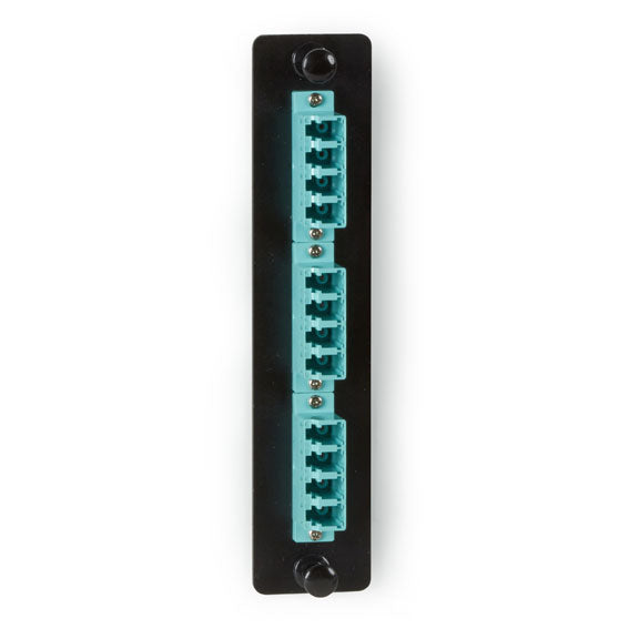 LOW-DENSITY 10G MULTIMODE FIBER ADAPTER PANEL - CERAMIC SLEEVE, (6) LC DUPLEX, A