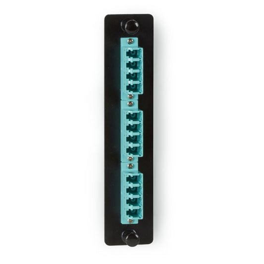 LOW-DENSITY 10G MULTIMODE FIBER ADAPTER PANEL - CERAMIC SLEEVE, (6) LC DUPLEX, A