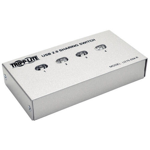 U215-004-R - Tripp Lite 4-Port USB 2.0 Hi-speed Printer / Peripheral Sharing Switch USB