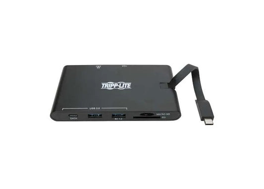 U442-DOCK3-B - Tripp Lite USB C DOCKING STATION W/HDMI, VGA, MDP, USB A, GIGABIT ETHERNET, MEM CARD, 3.5 M