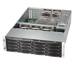 CHASSIS, BLACK 3U SC836 CHASSIS W/ SINGLE SAS3 EXPANDER REDUNDANT, BLACK