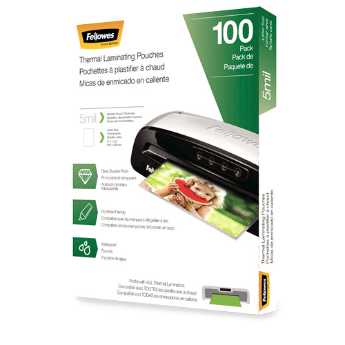 5743501 - Fellowes THERMAL LAMINATING POUCHES - LETTER 5 MIL