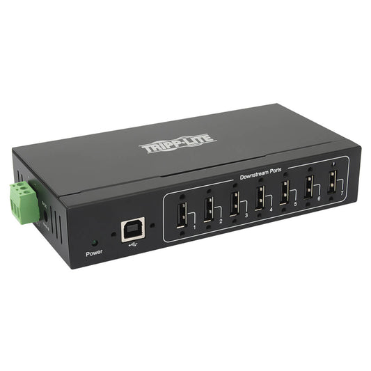 7-PORT INDUSTRIAL-GRADE USB 2.0 HUB - 15 KV ESD IMMUNITY, METAL HOUSING, WALL/DI