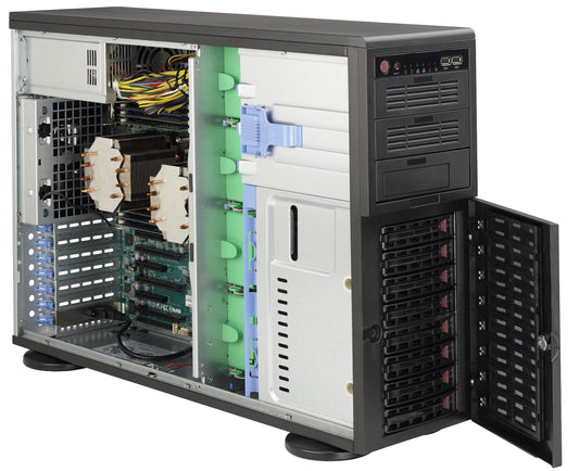 CHASSIS, BLACK 4U TOWER SC743AC W/SAS3, USB3, 668W PWS, HF, ROHS, BLACK