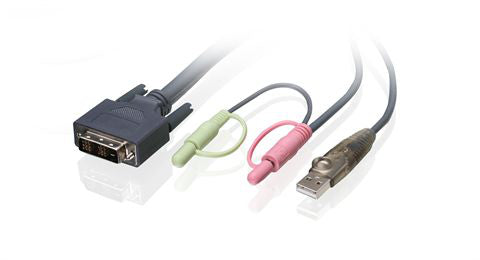 G2L7D05U - iogear S DVI-D SINGLE LINK, USB 2.0 KVM CABLE PROVIDES SIXTEEN FEET OF DIGITAL VI