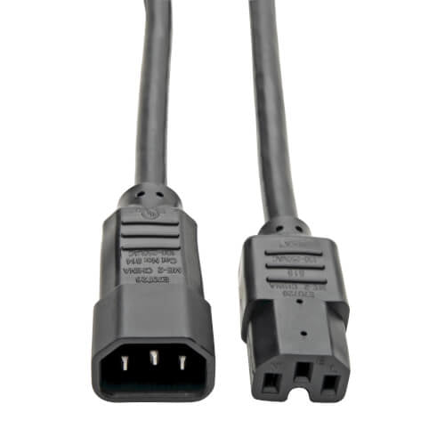 P018-002 - Tripp Lite 2FT COMPUTER POWER CORD CABLE C14 TO C15 HEAVY DUTY 16A 14AWG