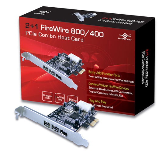 UGT-FW210 - VANTEC 2+1 FIREWIRE 800/400 PCIE COMBO H