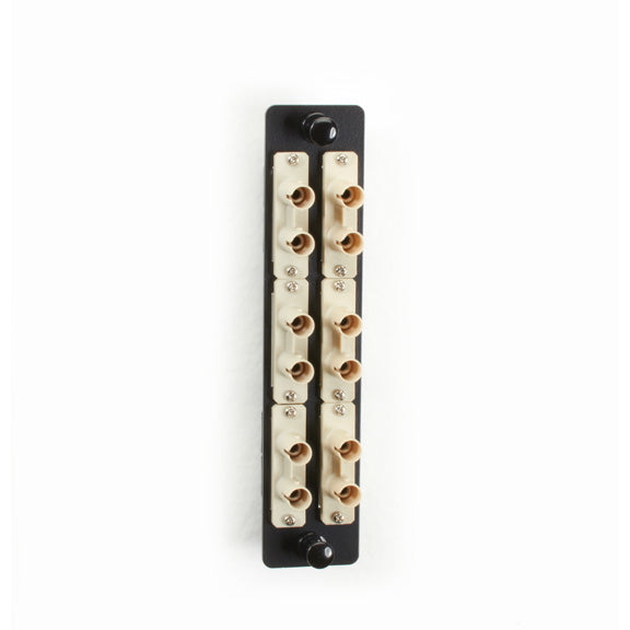 HIGH-DENSITY MULTIMODE FIBER ADAPTER PANEL - CERAMIC SLEEVE, (6) ST/SC DUPLEX, B