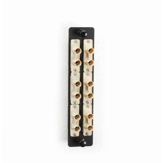 HIGH-DENSITY MULTIMODE FIBER ADAPTER PANEL - CERAMIC SLEEVE, (6) ST/SC DUPLEX, B