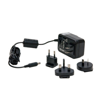 12VDC NA, EU, UK, AND AU INPUT PLUGS. COMPATIBILITY-WR41 (LOCKING POWER CORD), W