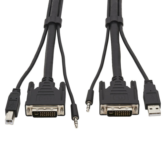 DVI KVM CABLE KIT 3 IN 1 DVI, USB 3.5MM AUDIO 3XM/3XM BLACK 6FT